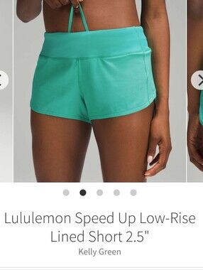 DISO!!! Lululemon Speed Up Short In Kelly Green Size 6 Or 8 Low Rise 2.5 Inseam